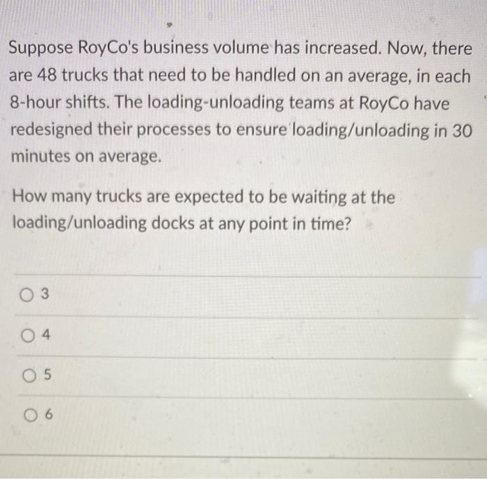 please help me solve. Suppose RoyCo's business