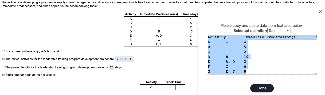 Roger Ginde is developing a program in supply