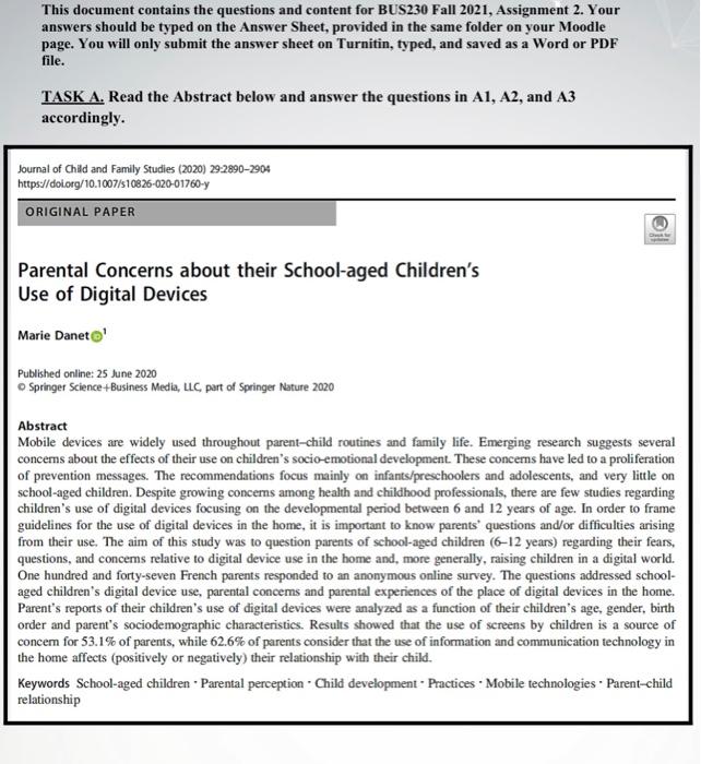 This document contains the questions and content