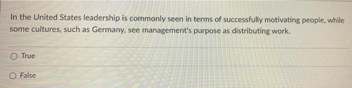 31 In the United States leadership is commonly