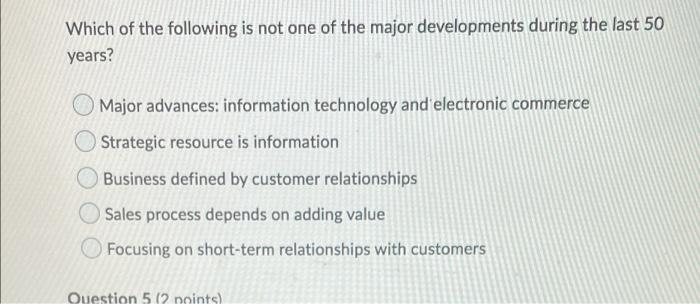 Which of the following is not one of the major