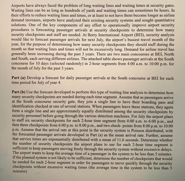 a Airports have always faced the problem of long