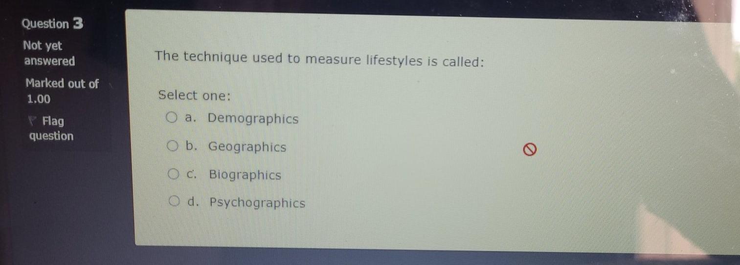 Question 1 Not yet answered Setting the goals for