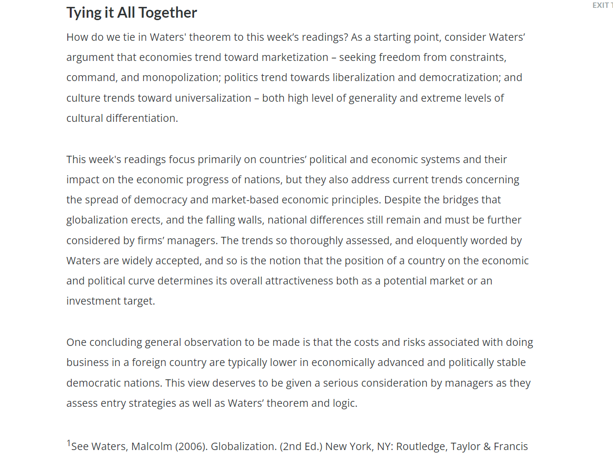 Reflect on this weeks lecture notes and consider