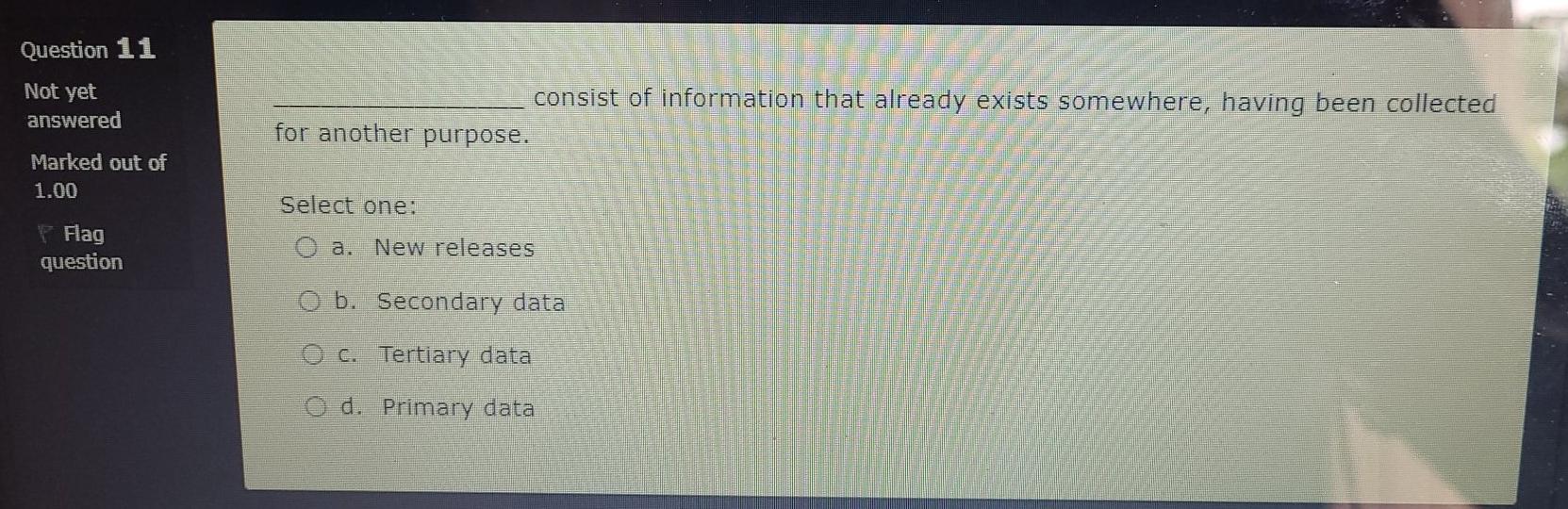 Question 1 Not yet answered Setting the goals for
