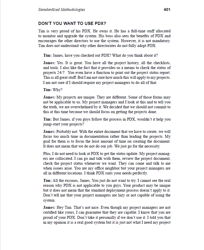 From case study - We do not need standard