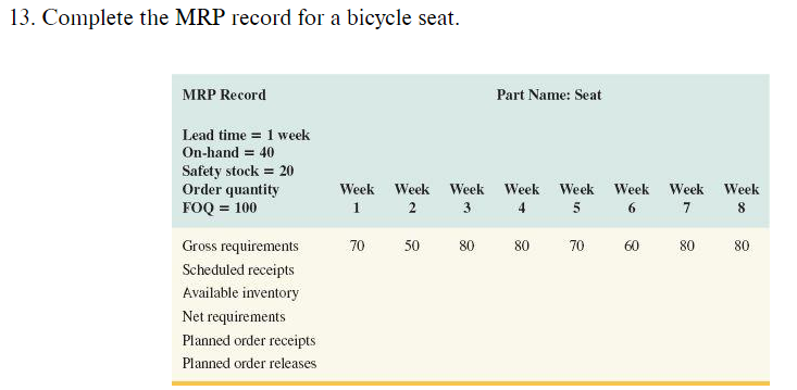please explain each step and give formulas 13.
