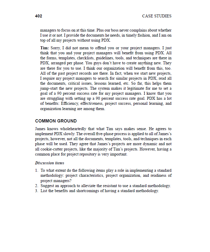 From case study - We do not need standard