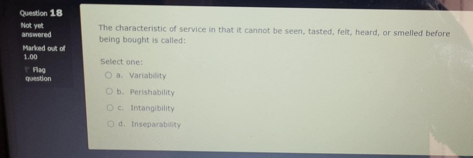 Question 1 Not yet answered Setting the goals for