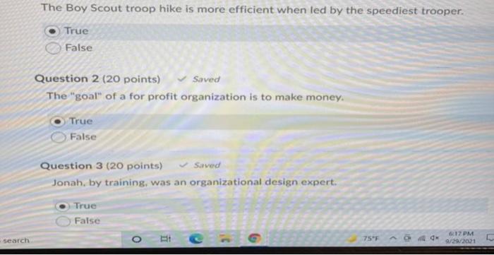 Question 4 (20 points) Saved Jonah uses the