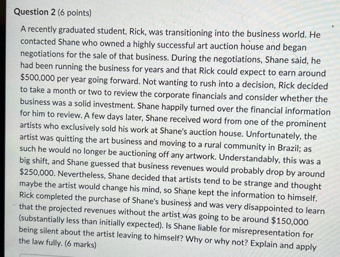 A recently graduated student, Rick, was