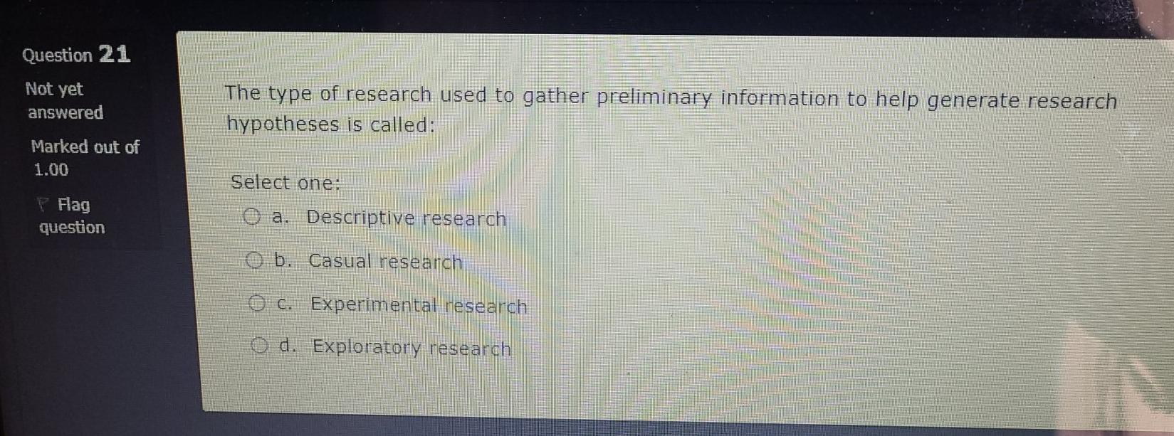 Question 1 Not yet answered Setting the goals for