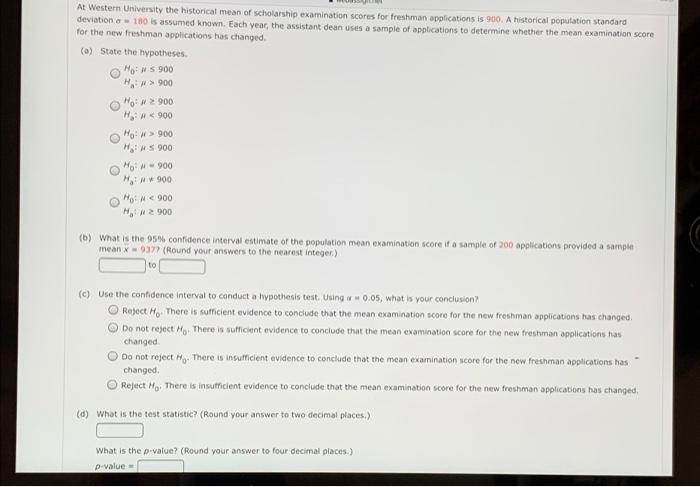 At Western University the historical mean of