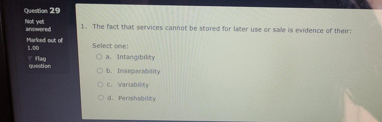 Question 1 Not yet answered Setting the goals for