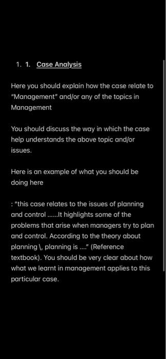 in this case study we only need the case analysis