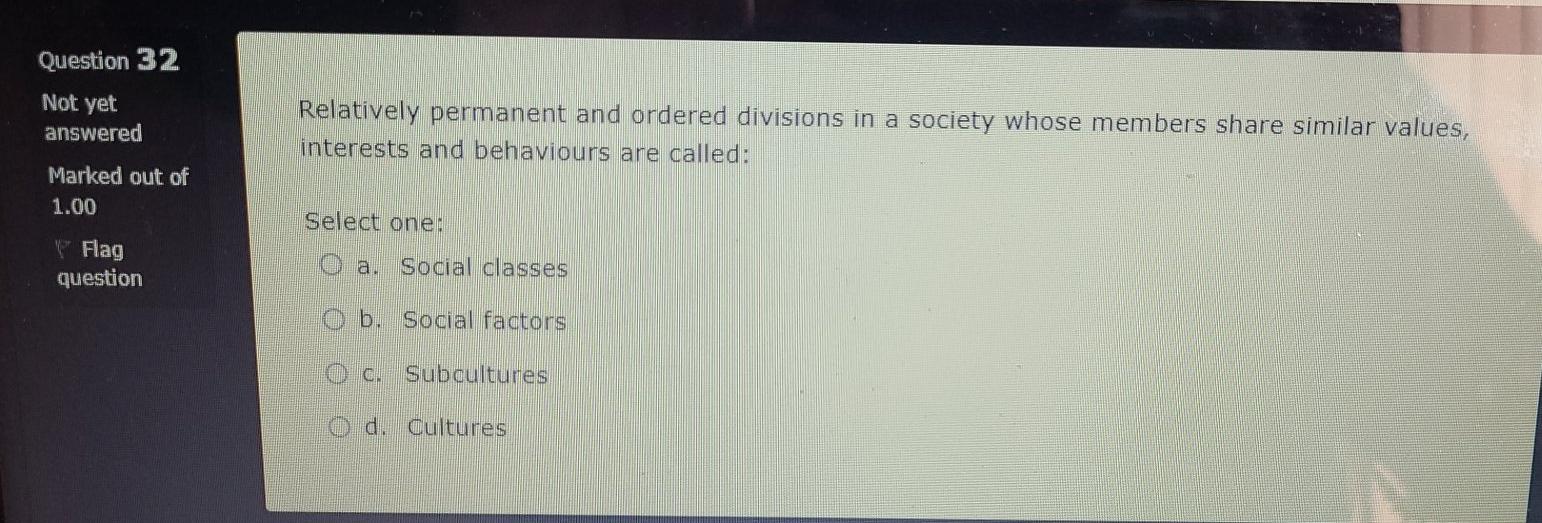 Question 1 Not yet answered Setting the goals for