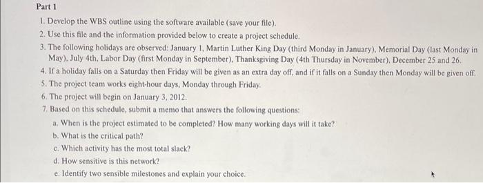 Can you please create: a Gantt chart a network