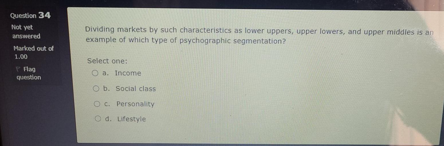 Question 1 Not yet answered Setting the goals for