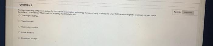 l QUESTION 2 A network security comes for input