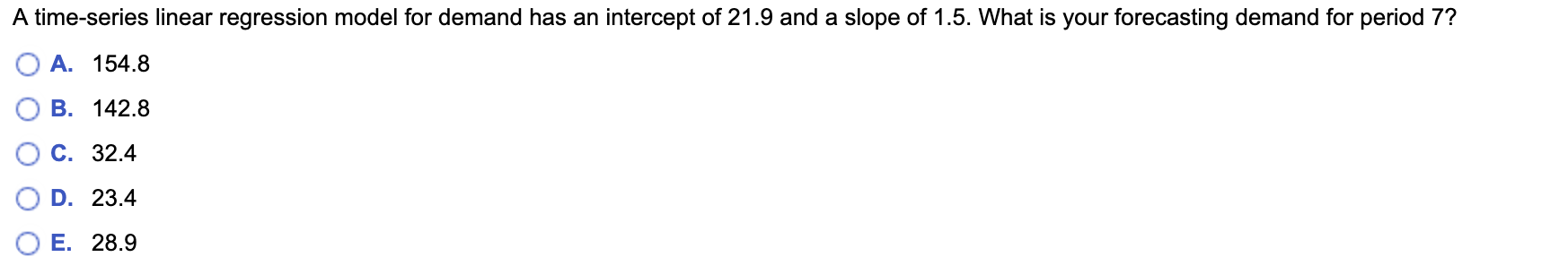 A time-series linear regression model for demand