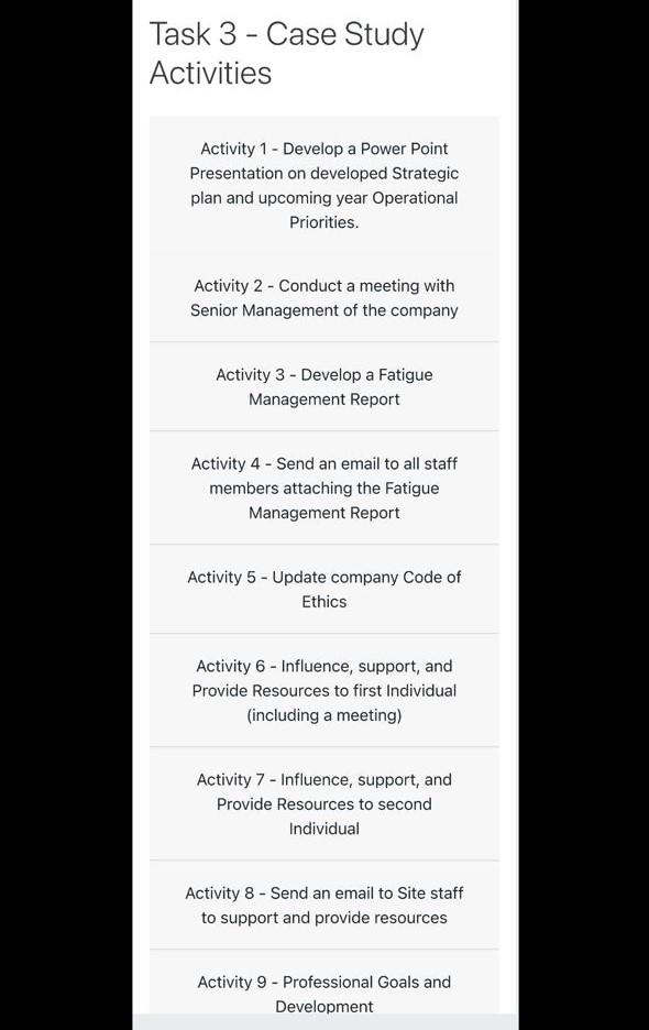 Task 3 - Case Study Activities Activity 1 -