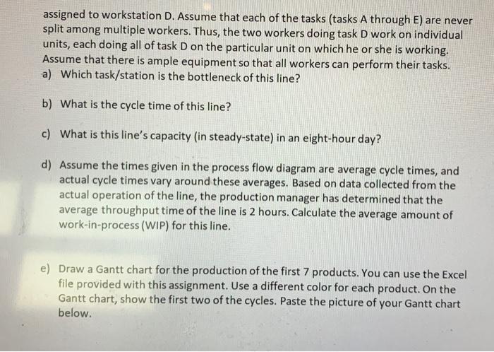2) Consider a five-task process, with five manual