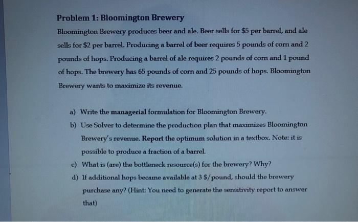 please help me using excel! Problem 1: