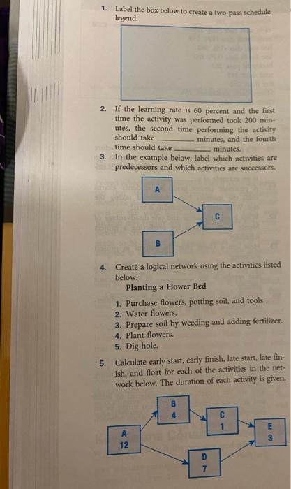 1. Label the box below to create a two-pass
