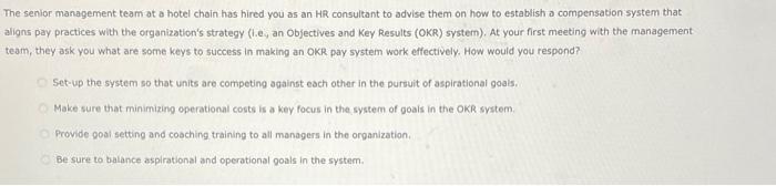 The senior management team at a hotel chain has