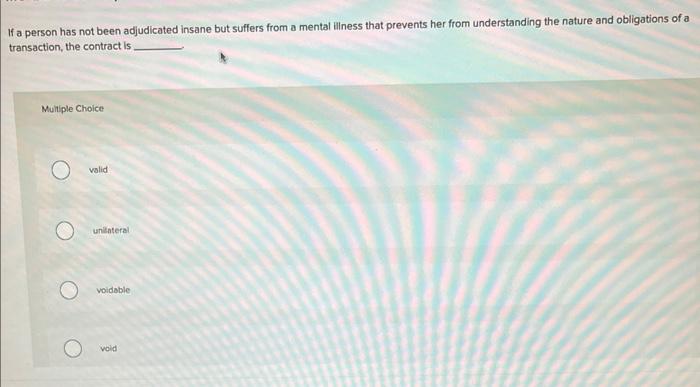 If a person has not been adjudicated insane but