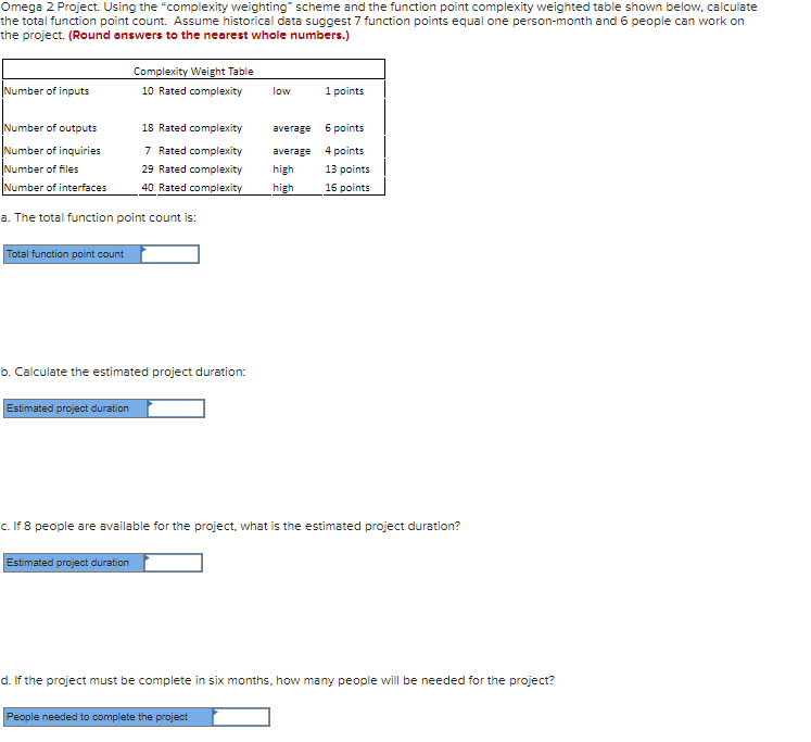 Complexity Welghting Average High Low TABLE 5.2