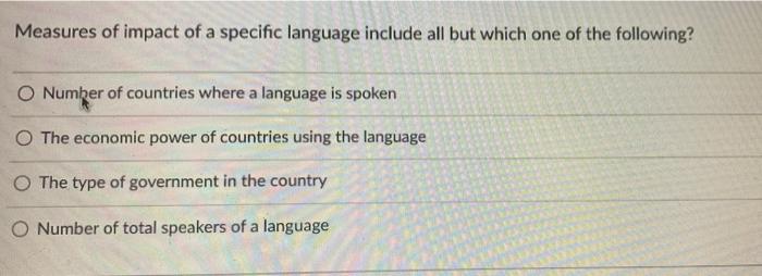 40! Measures of impact of a specific language