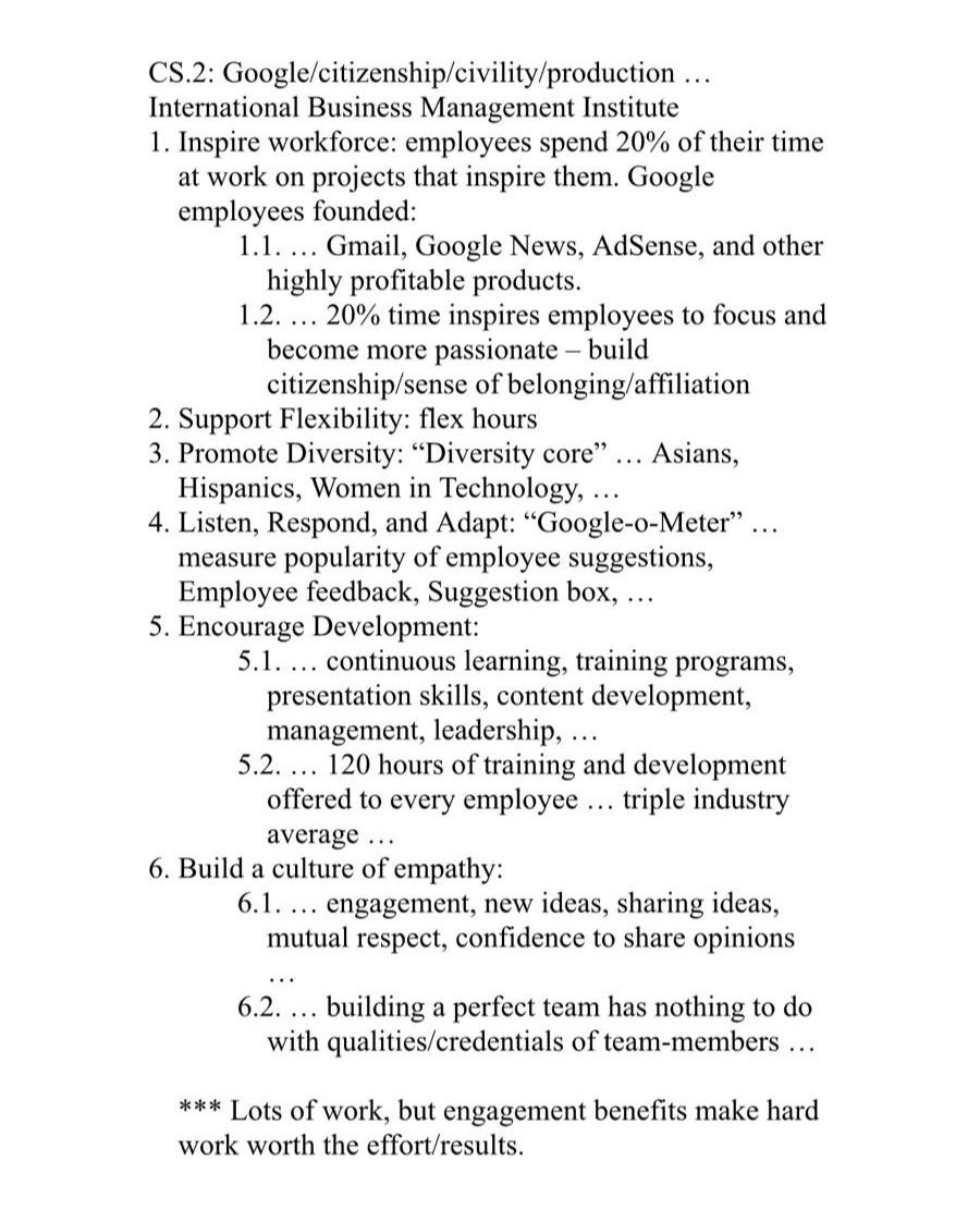 Analyze Google case study and its impact on