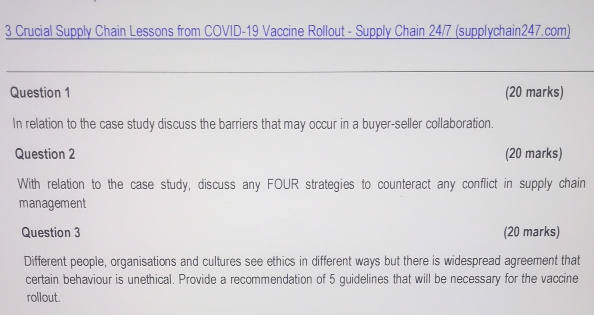 Question 2 (20 marks) With relation to the case