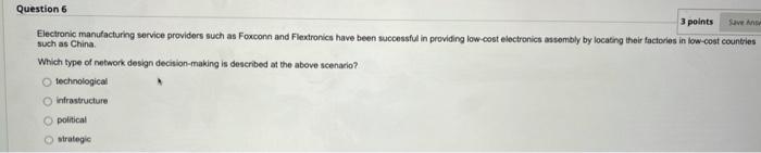 Question 9 Centralized inventory in raw material