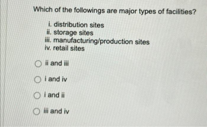 Question 9 Centralized inventory in raw material