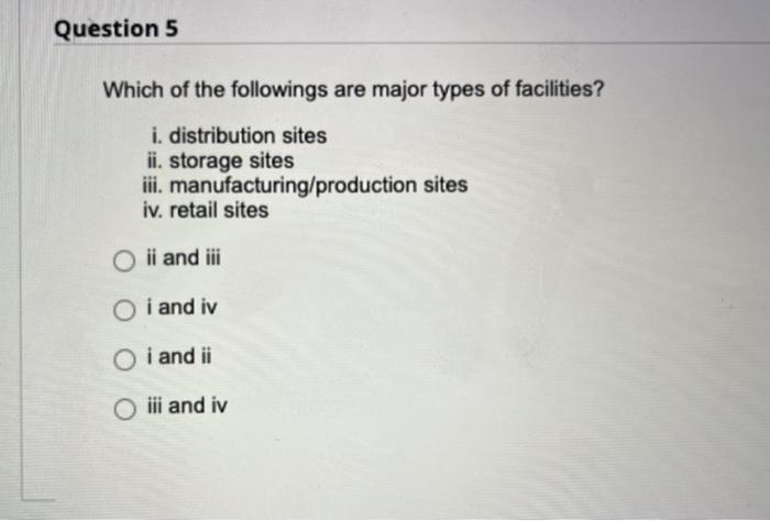 Question 9 Centralized inventory in raw material