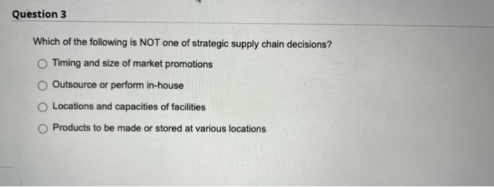 Question 9 Centralized inventory in raw material