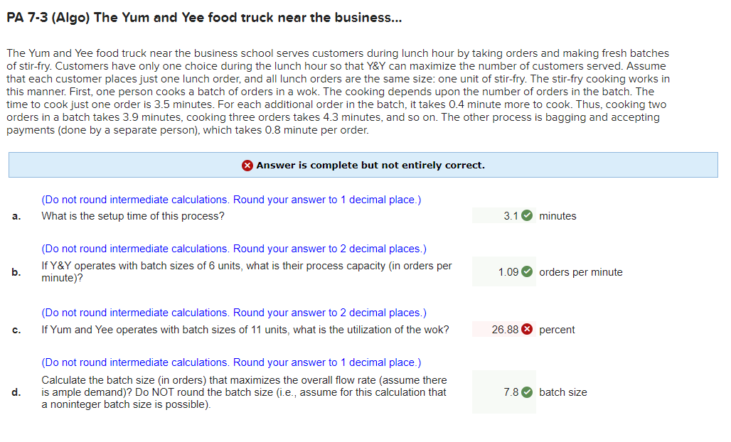 Need help on Question number 3 PA 7-3 (Algo) The