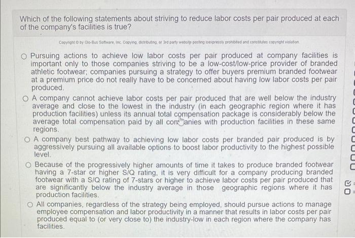 Which of the following statements about striving