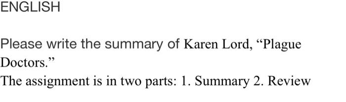 english please write summary and review (250