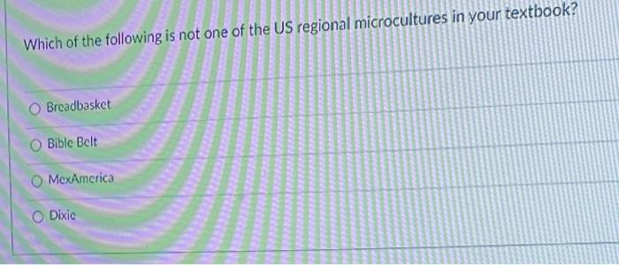 Which of the following is not one of the US