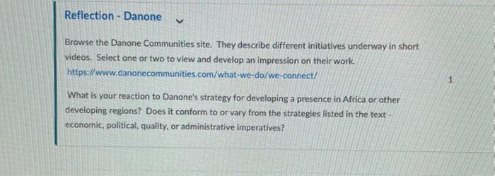 Reflection - Danone Browse the Danone Communities