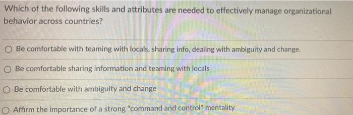 7 Which of the following skills and attributes