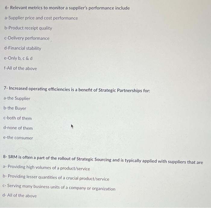 Please help 6- Relevant metrics to monitor a