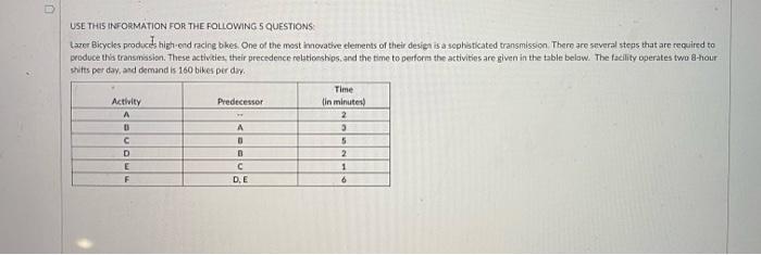 Question 5 1 pts A company would like to evaluate