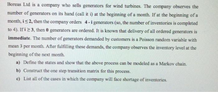 Please solve by all steps Boreas Ltd is a company