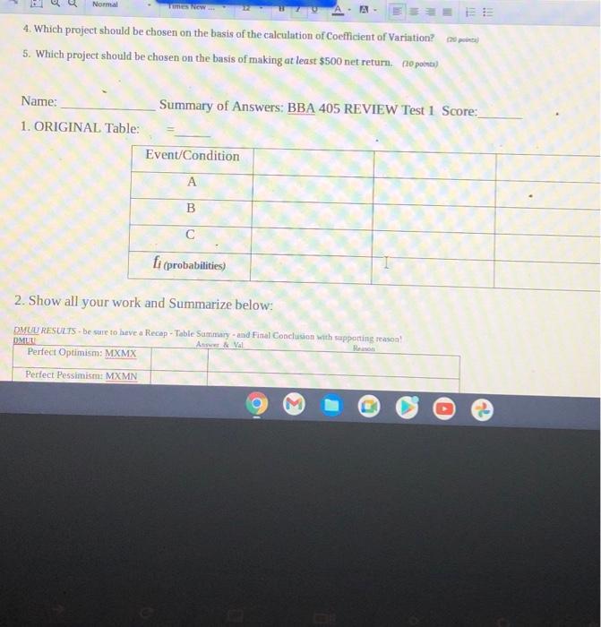 NOM BBA 405 ONLINE: Management Scence: Decision