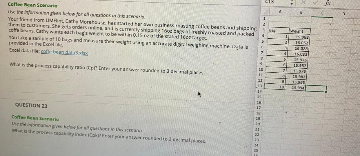 C13 fix B C D 1 2 5 Coffee Bean Scenario A Use