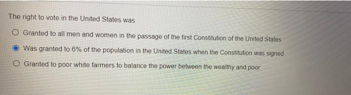 The right to vote in the United States was O
